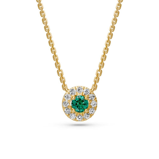 Yellow Gold Necklace with Green Sapphire R02240325