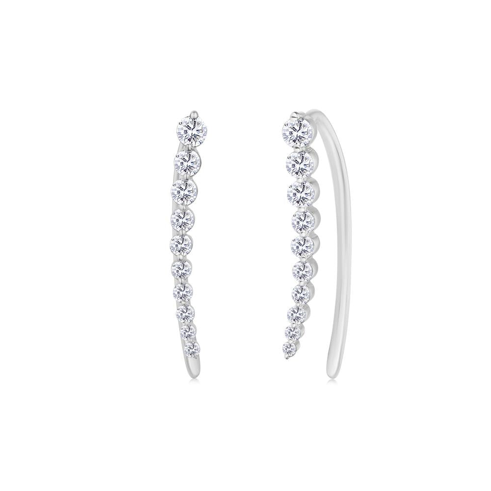 Arc Diamond Earrings in White Gold JFA202510