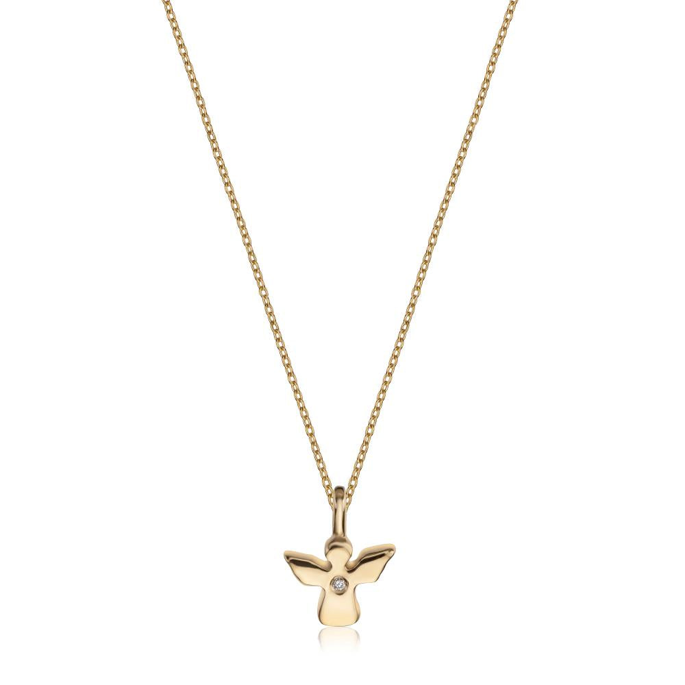 Diamond Angel Pendant in Yellow Gold LP1968