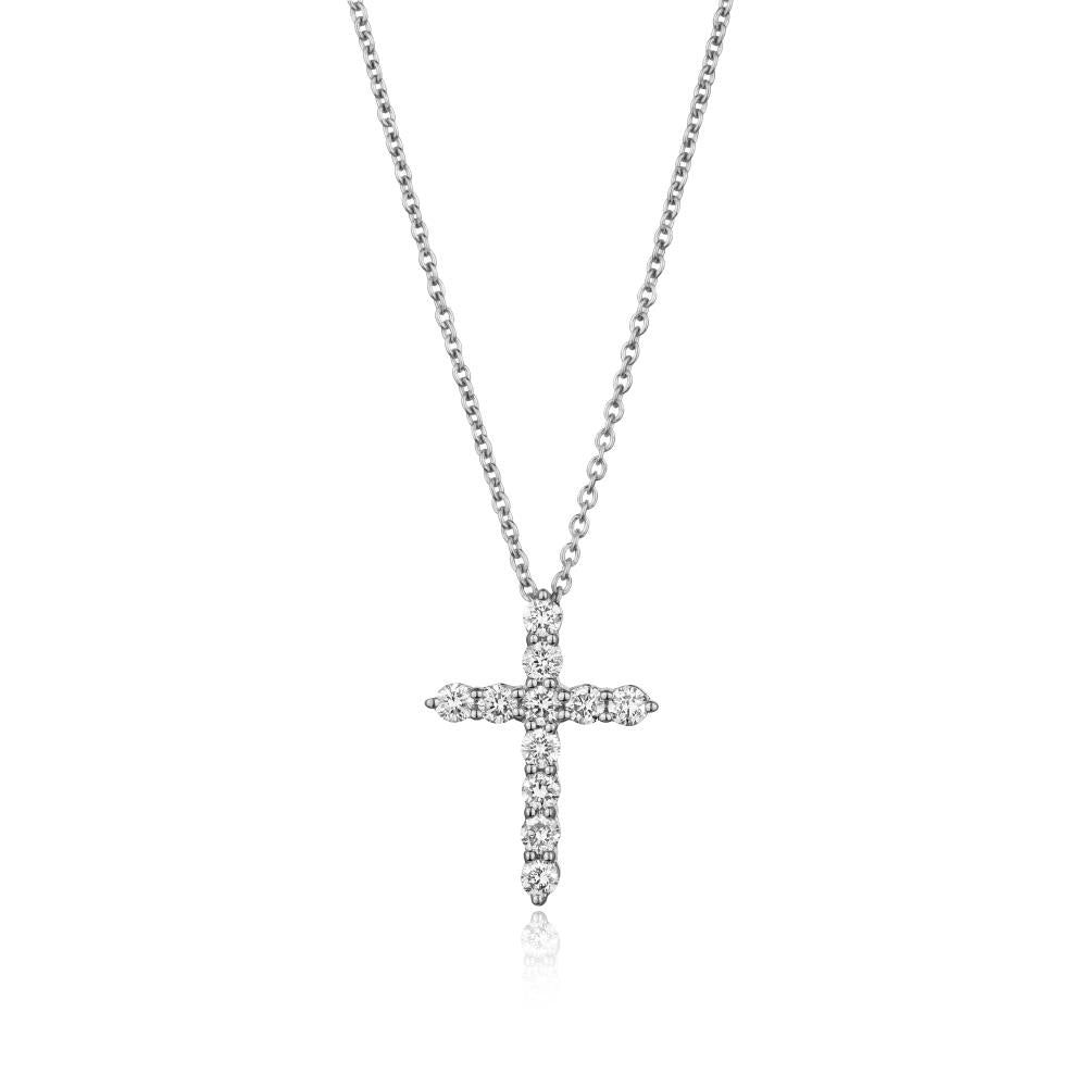 Diamond Cross Pendant in White Gold  JFA199918