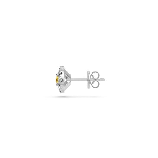 Yellow Sapphire and Diamonds Earrings in White Gold R02940325