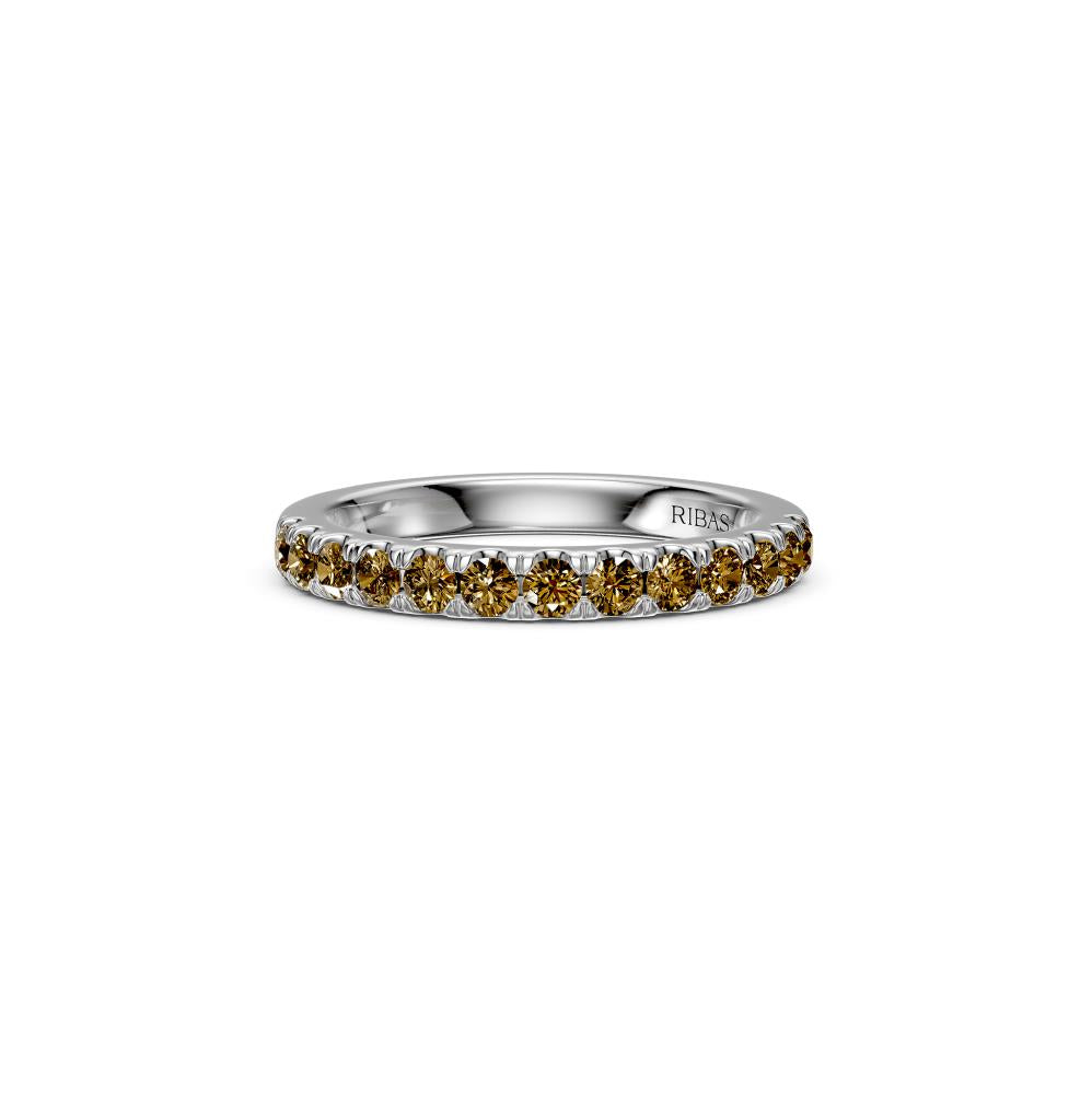 Cognac Diamond Band Ring in White Gold JFA16268