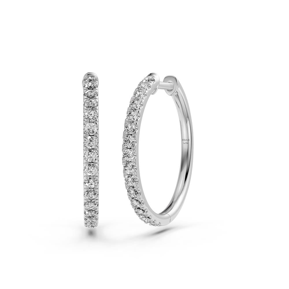 Diamond Hoop Earrings in White Gold R22611124