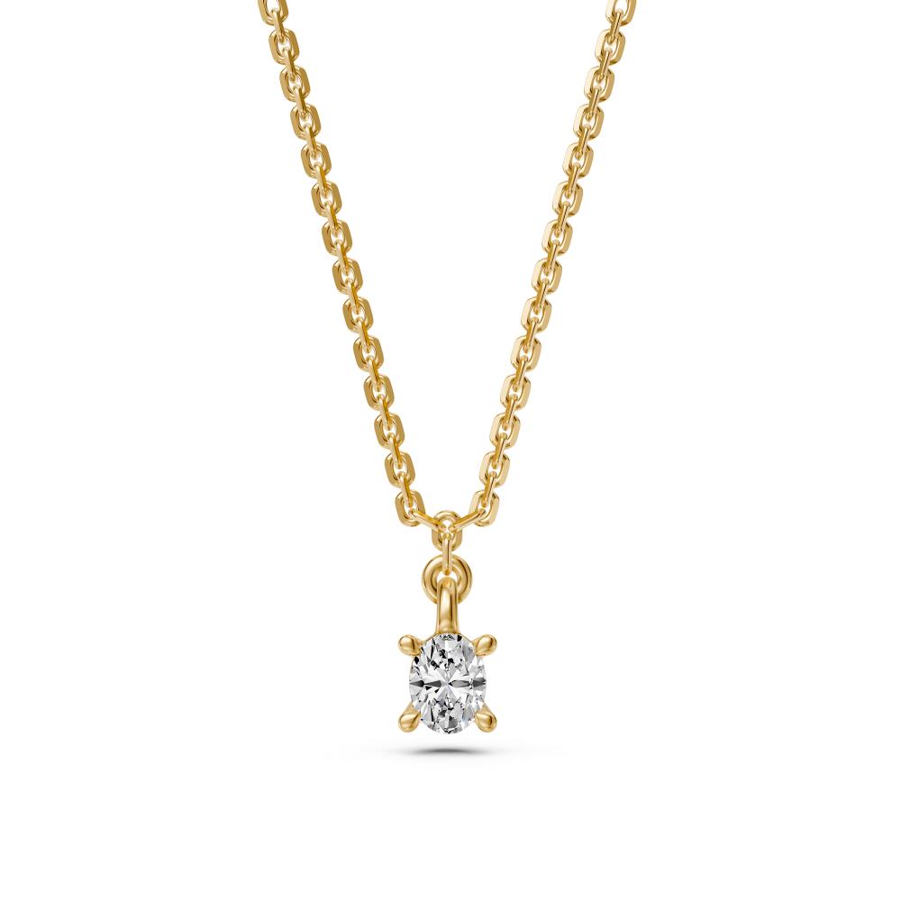 Diamond Necklace with chain in Yellow Gold JFA199881