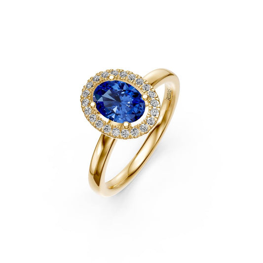 Diamond Ring with Tanzanite in Yellow Gold R36901224