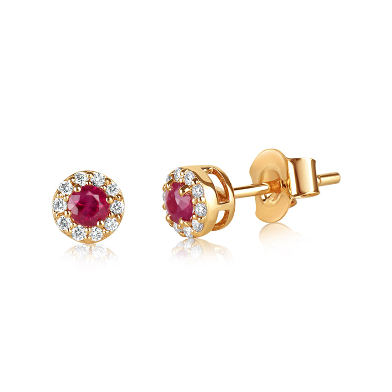 Ruby and Diamond Earrings in Yellow Gold JFA199114