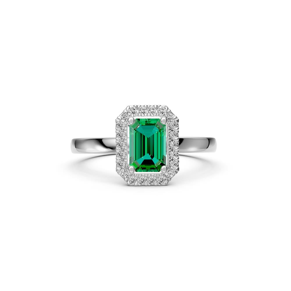 Diamond Ring with Tsavorite in White Gold R36311224