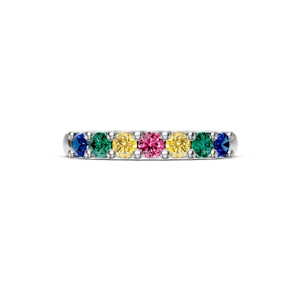Sapphire Band Ring in White Gold R02700325
