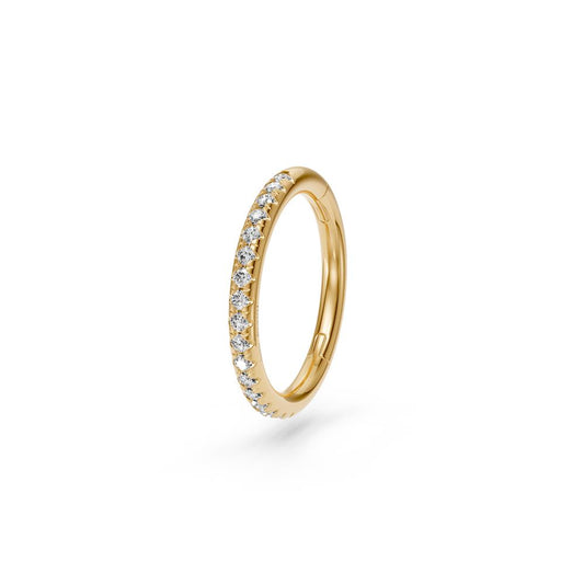 Hoop Earring in Yellow Gold with Diamonds R29041124