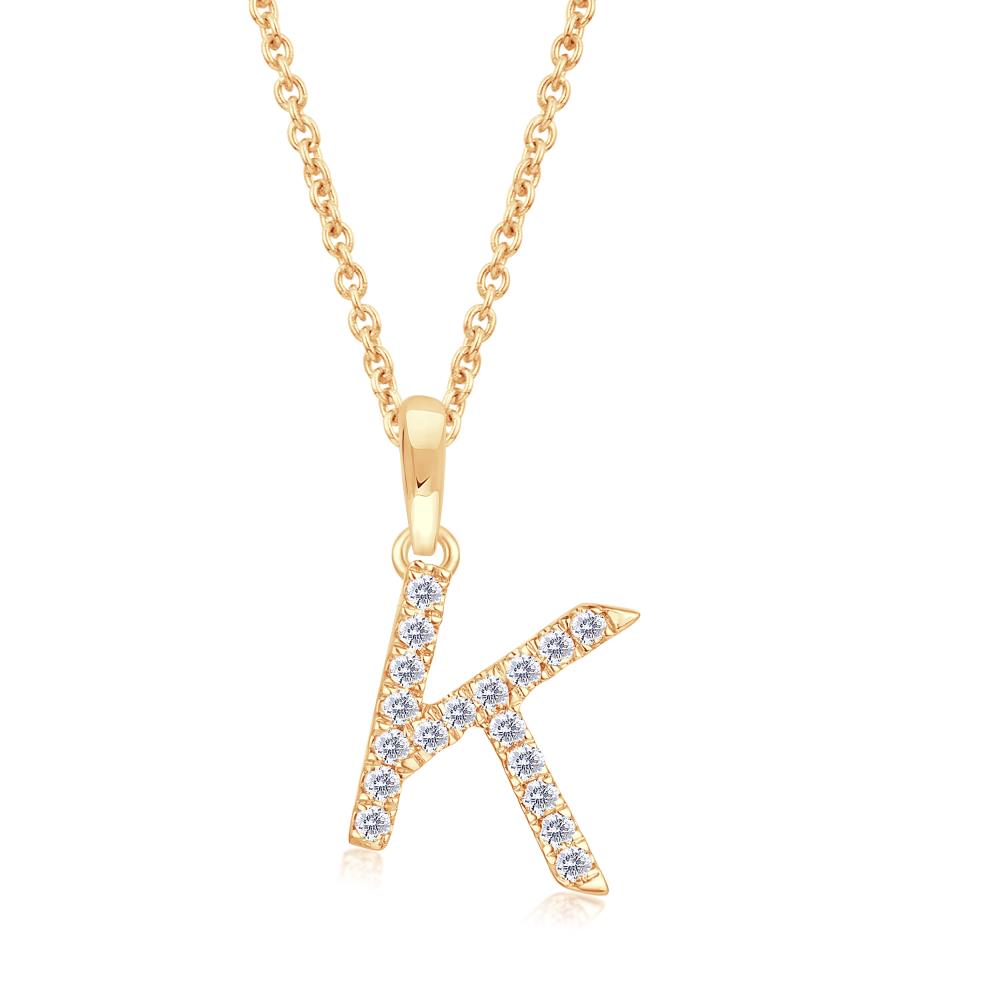 Diamond Letter K Pendant in 
Yellow Gold JFA10016