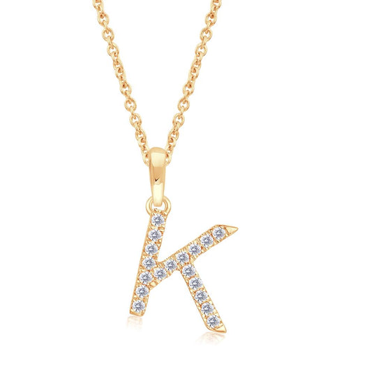 Diamond Letter K Pendant in 
Yellow Gold JFA10016