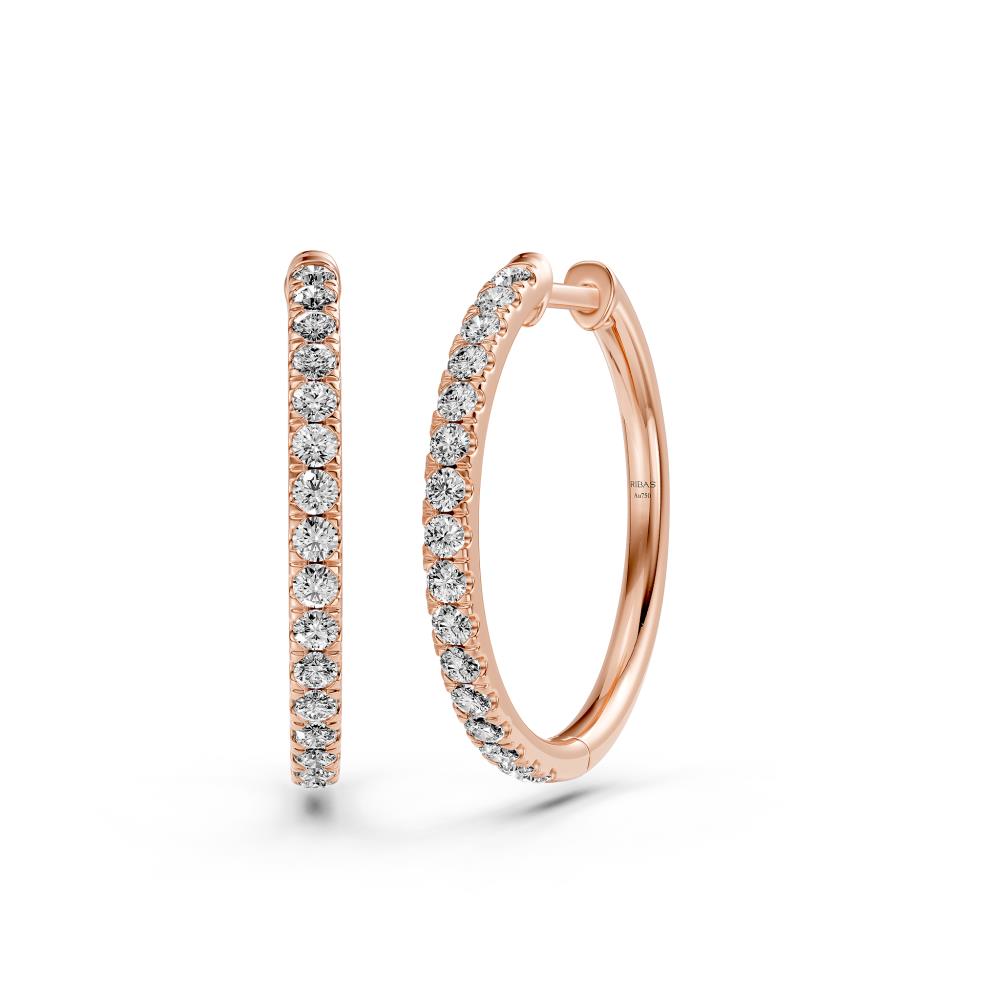 Diamond Hoop Earrings in Rose Gold R22651124