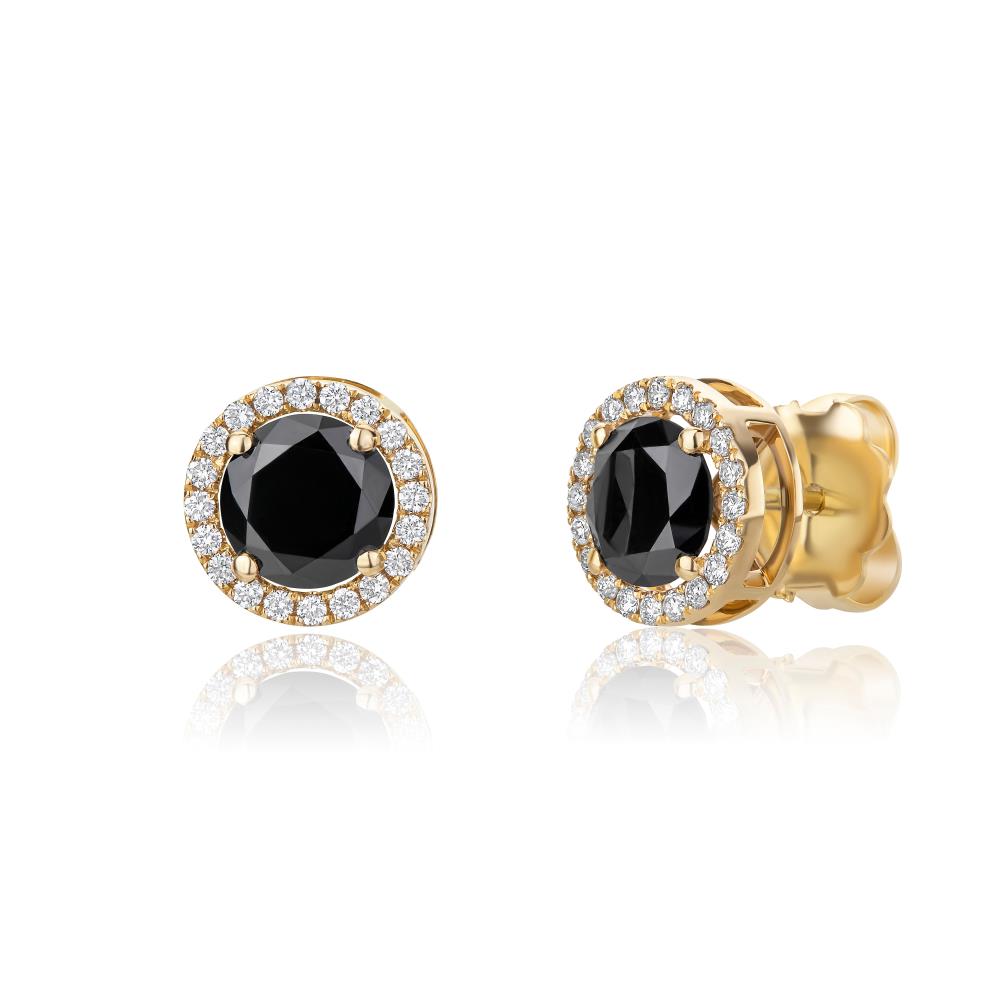 Black Diamond Earrings in Yellow Gold NA0505