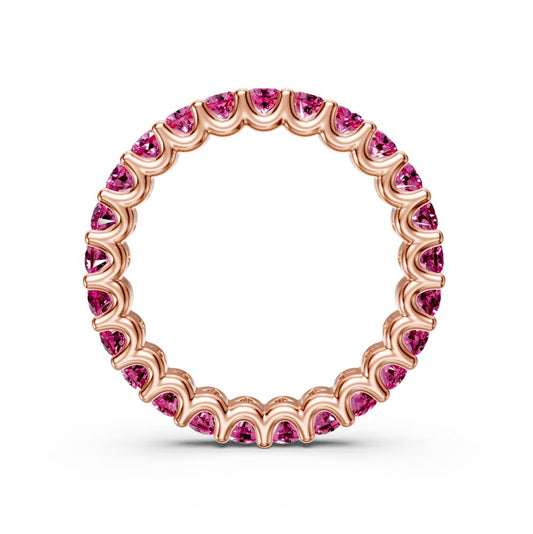 Pink Sapphire Band Ring in Rose Gold R02860325