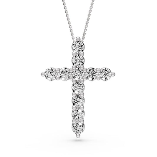 Diamond Cross Pendant in White Gold R22151124