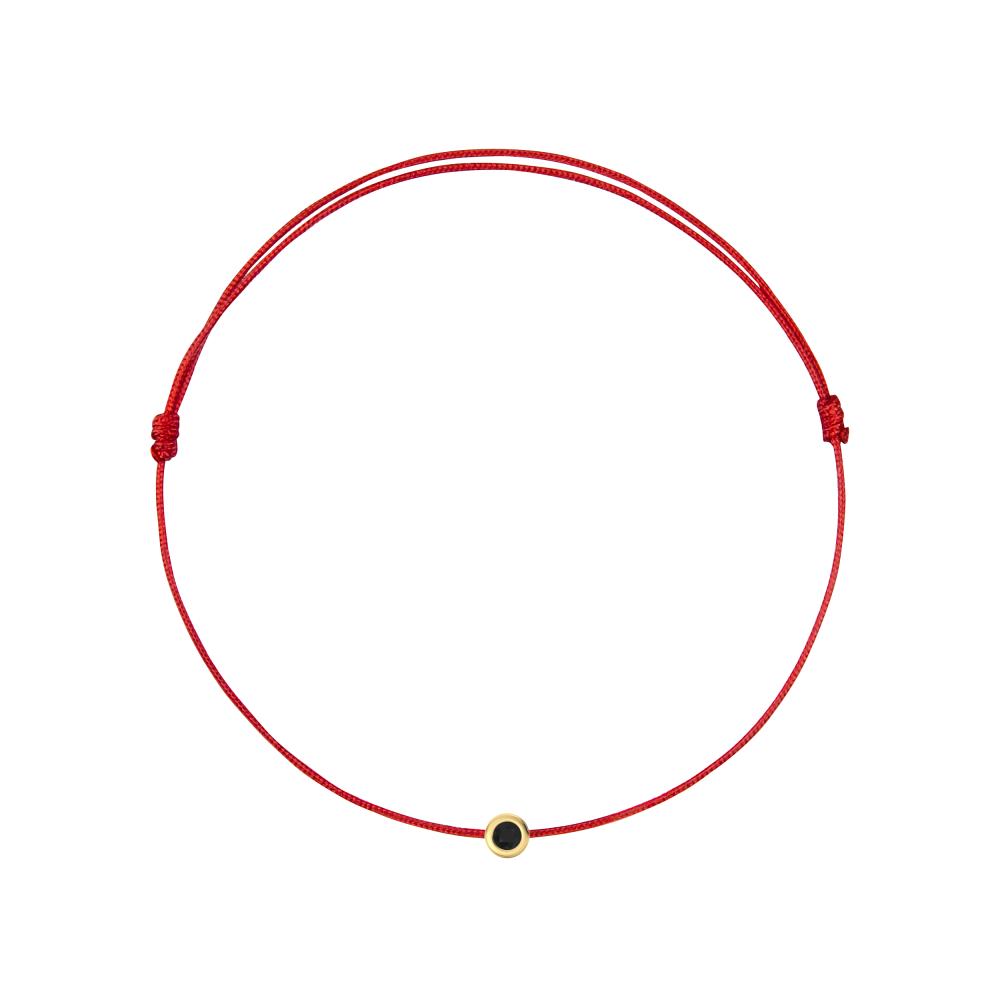 String Bracelet with Black Diamond in Yellow Gold R21450725