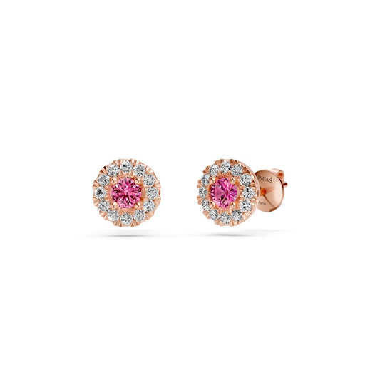 Pink Sapphire and Diamonds Earrings in Rose Gold R01430325