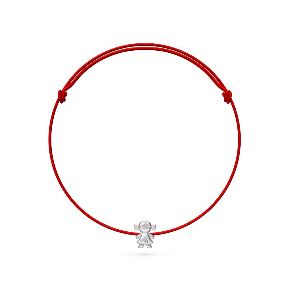 String Bracelet with Diamond in White Gold "Girl" R07340924