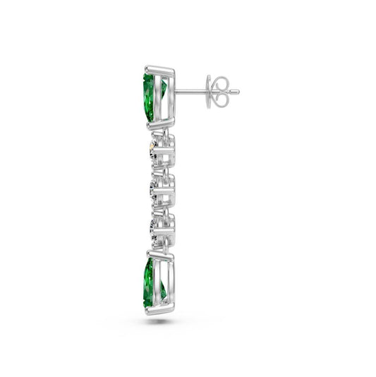 Diamond Earrings in White Gold with Tsavorites R38561224