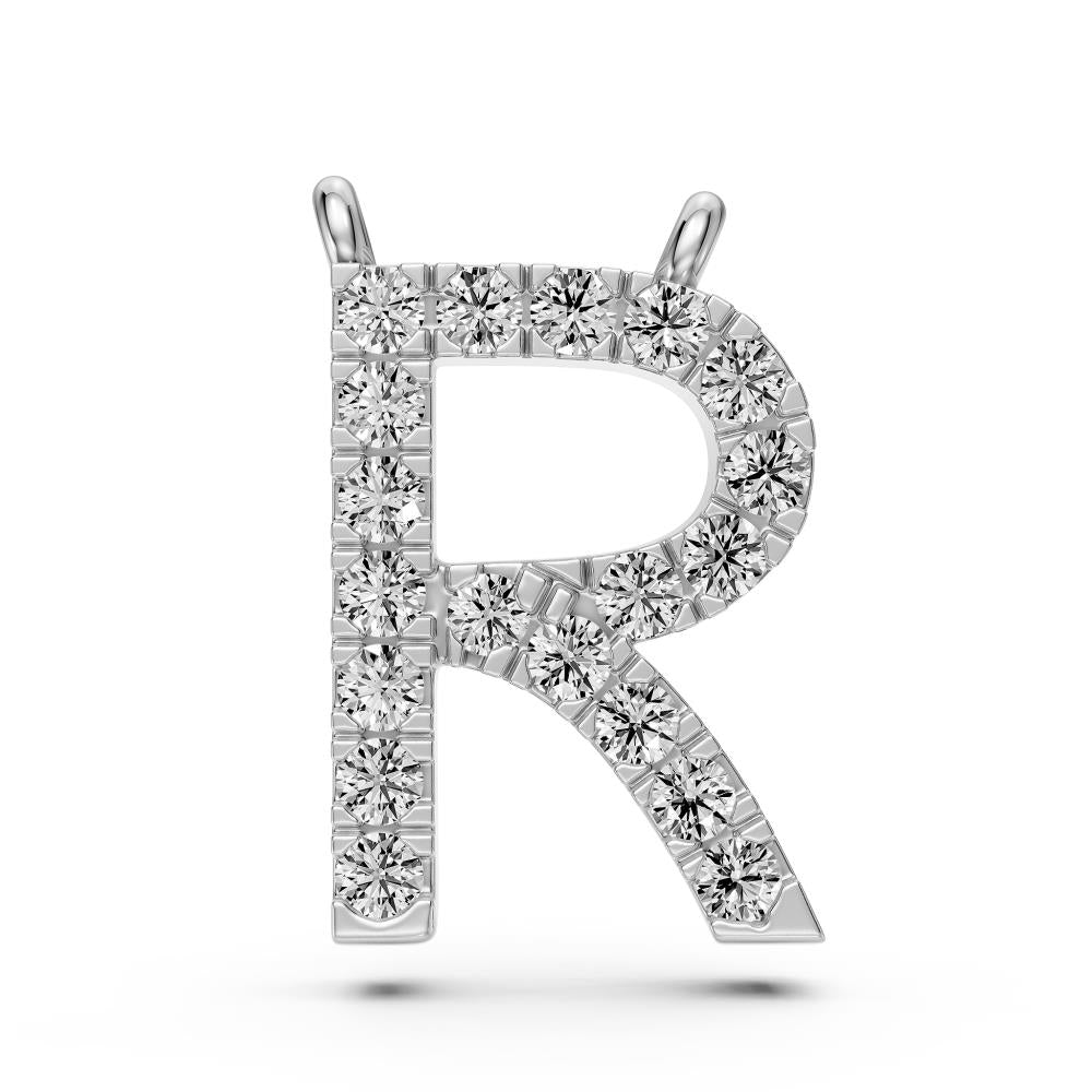 Diamond Letter R Pendant in White Gold R35241224