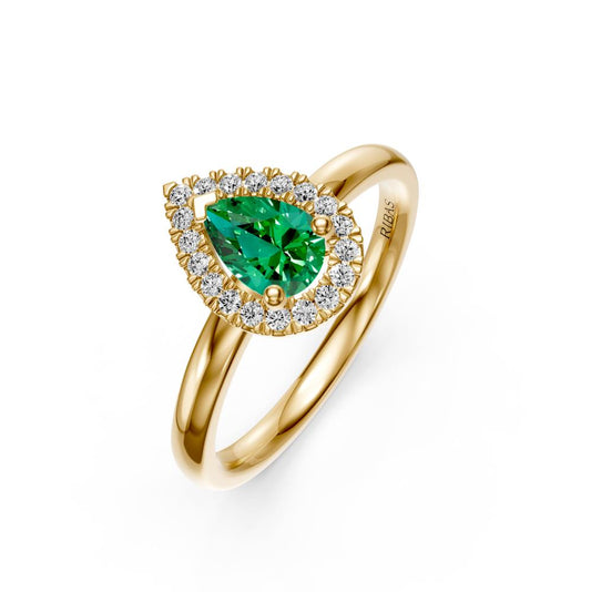 Diamond Ring with Tsavorites in Yellow Gold R38591224