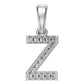 White Gold Mini Pendant Necklace with Diamonds, letter Z JFA198995