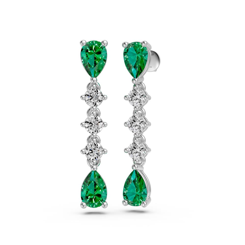 Diamond Earrings in White Gold with Tsavorites R38561224