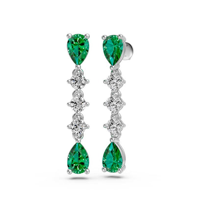 Diamond Earrings in White Gold with Tsavorites R38561224