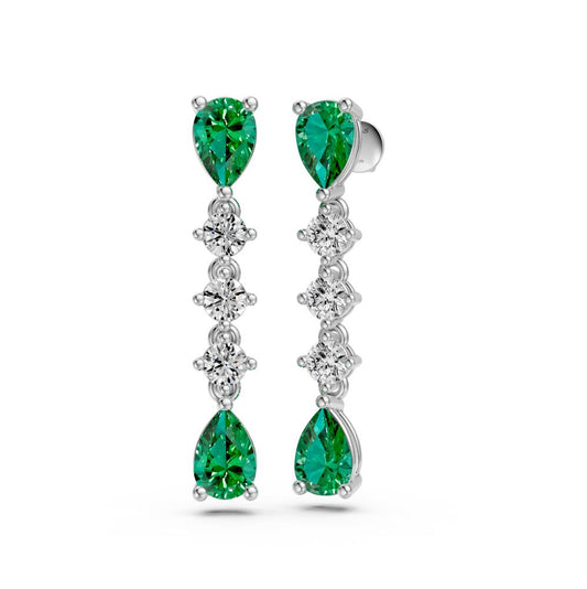 Diamond Earrings in White Gold with Tsavorites R38561224