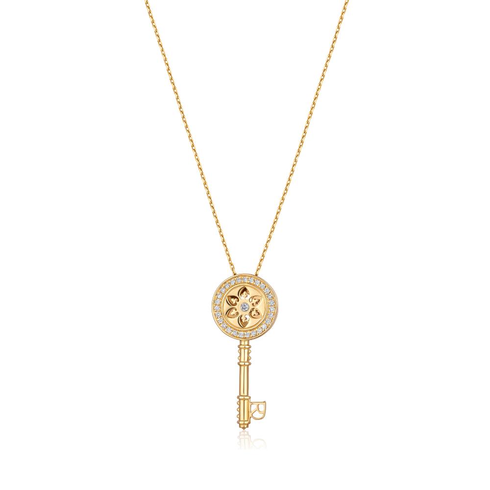 Diamond Pendant RIBAS in Yellow Gold