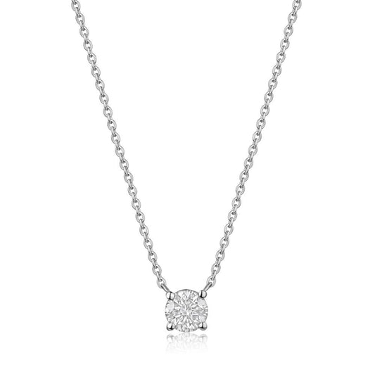 Diamond Necklace with chain in White Gold NA1644