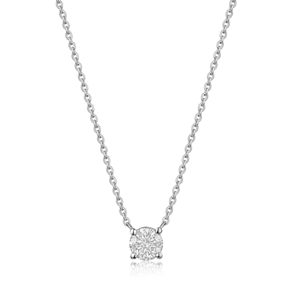 Diamond Necklace with chain in White Gold NA1646