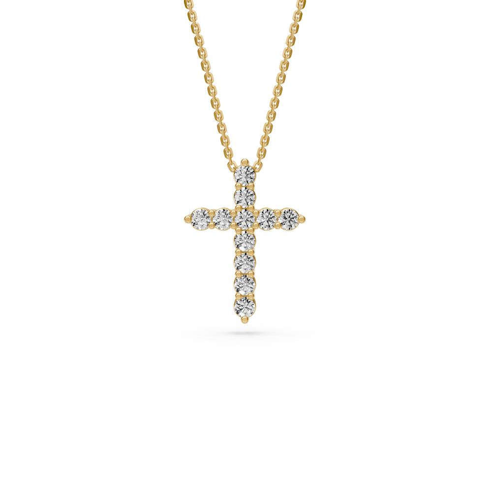 Diamond Cross Pendant in Yellow Gold R22091124