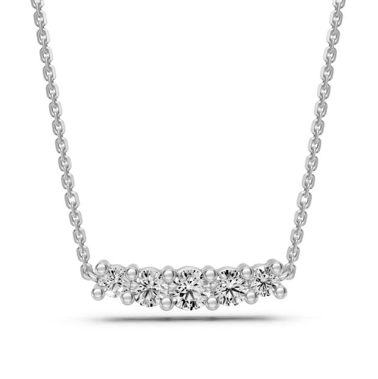 Diamond Necklace with chain in White Gold R01080225