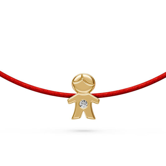 String Bracelet with Diamond in Yellow Gold "Boy" LP1999