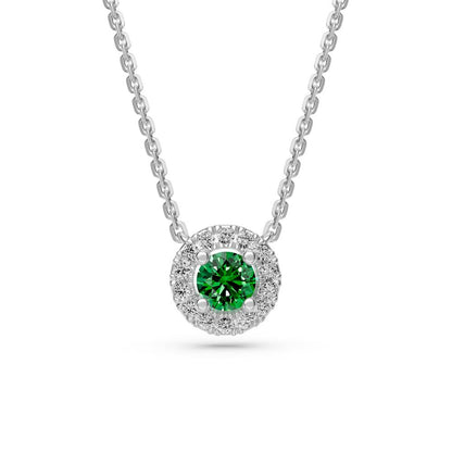 Tsavorite and Diamond Halo Necklace R35991224