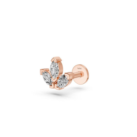 Trinity Marquise Diamond Piercing Stud in Rose Gold R26921124