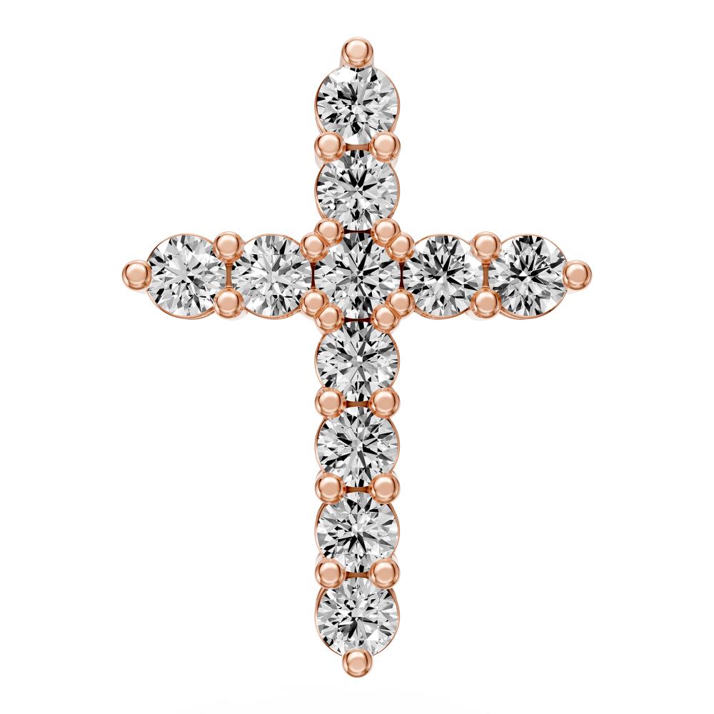 Diamond Cross Pendant in Rose Gold R34921224