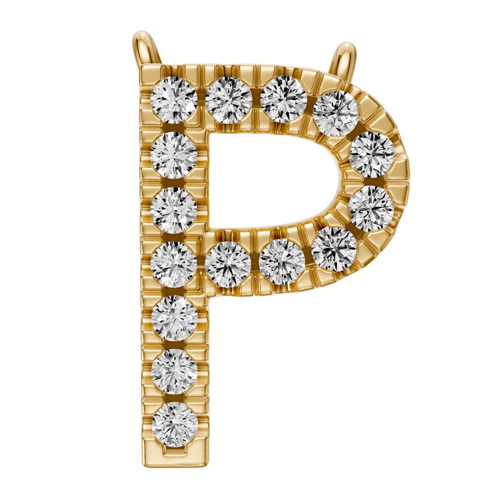 Diamond Letter P Pendant in Yellow Gold R35231224