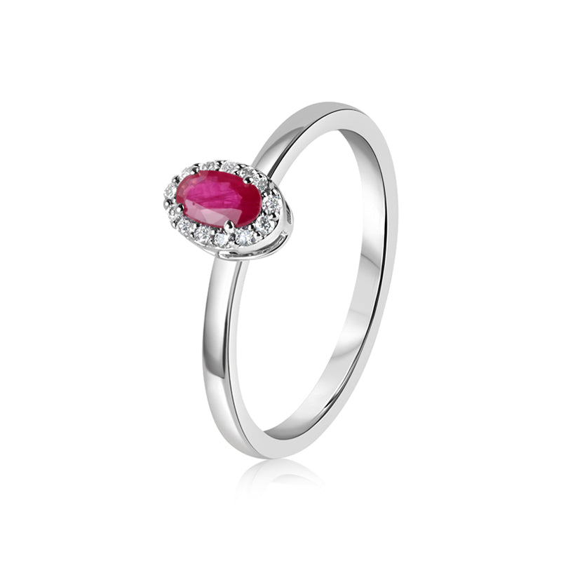 Ruby and Diamond Ring in White Gold JFA1239