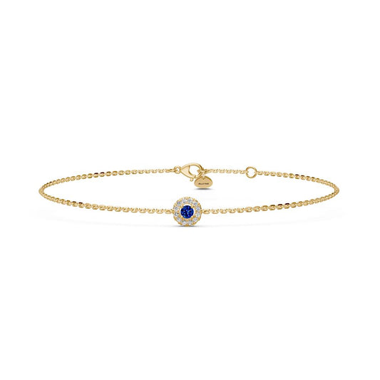 Blue Sapphire Bracelet with Diamonds in Yellow Gold R02170325