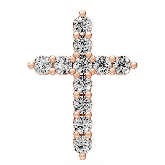 Diamond Cross Pendant in Pink Gold R34881224