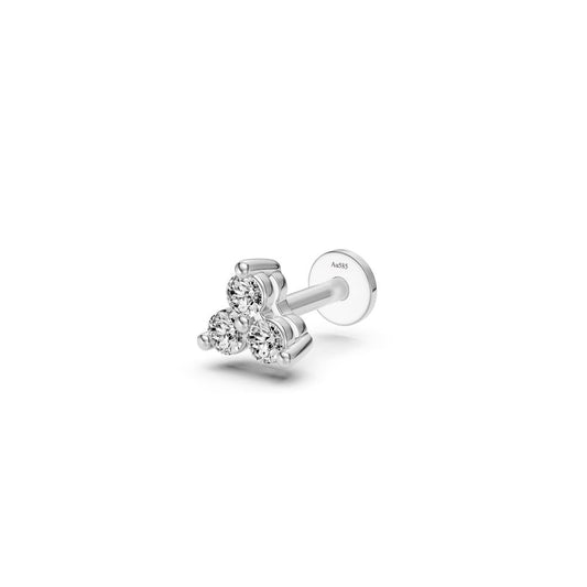 Triple Diamond Piercing in White Gold 0,12ct R27001124