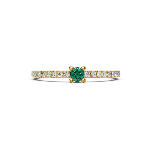 Diamond Ring with Sapphire in Yellow Gold R02270325