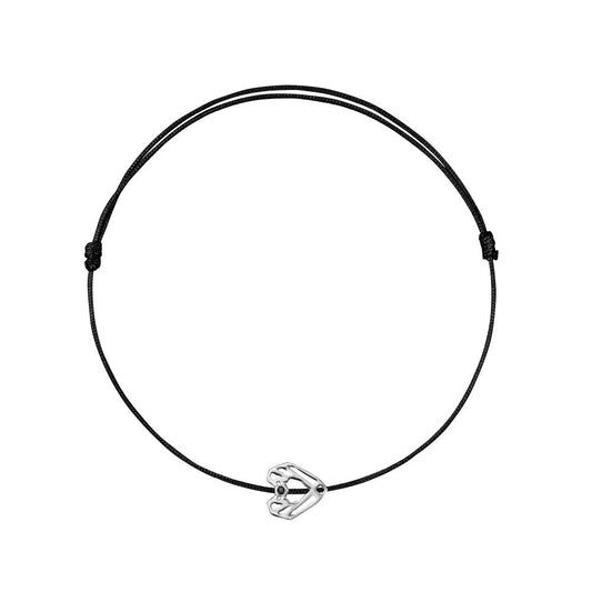 String Bracelet with Black Diamond JFA10879