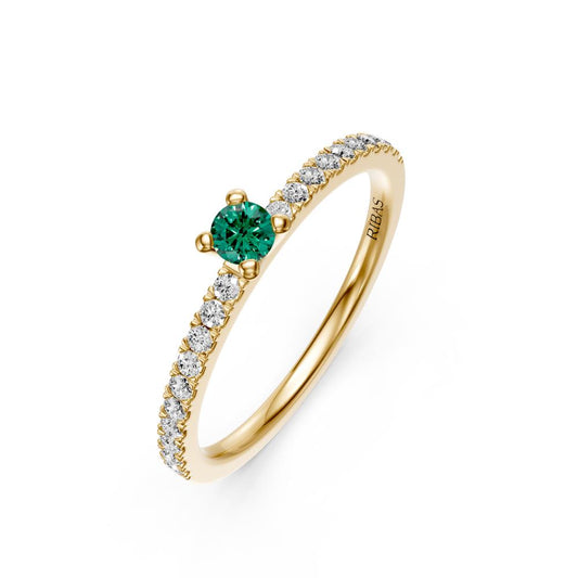 Diamond Ring with Sapphire in Yellow Gold R02270325
