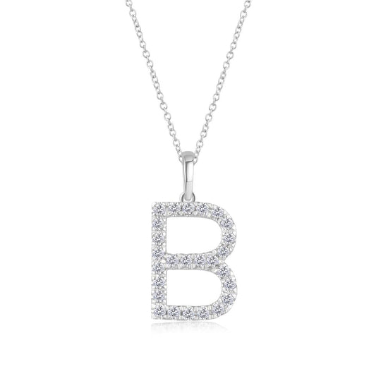 Diamond Letter B Pendant in White Gold JFA10083