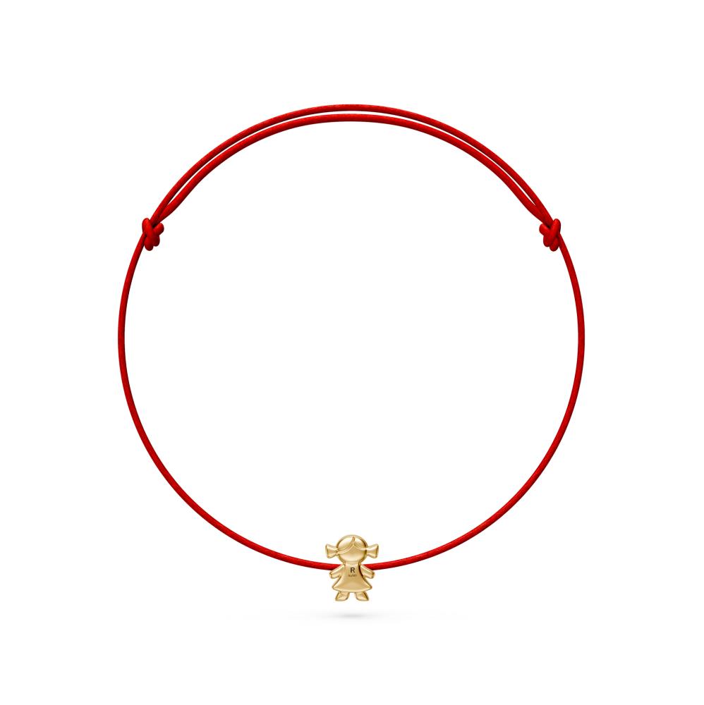 String Bracelet with Diamond in Yellow Gold "Girl" LP2005