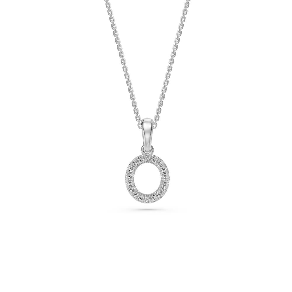 Diamond Pendant in White Gold, letter O JFA19803