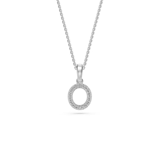 Diamond Pendant in White Gold, letter O JFA19803